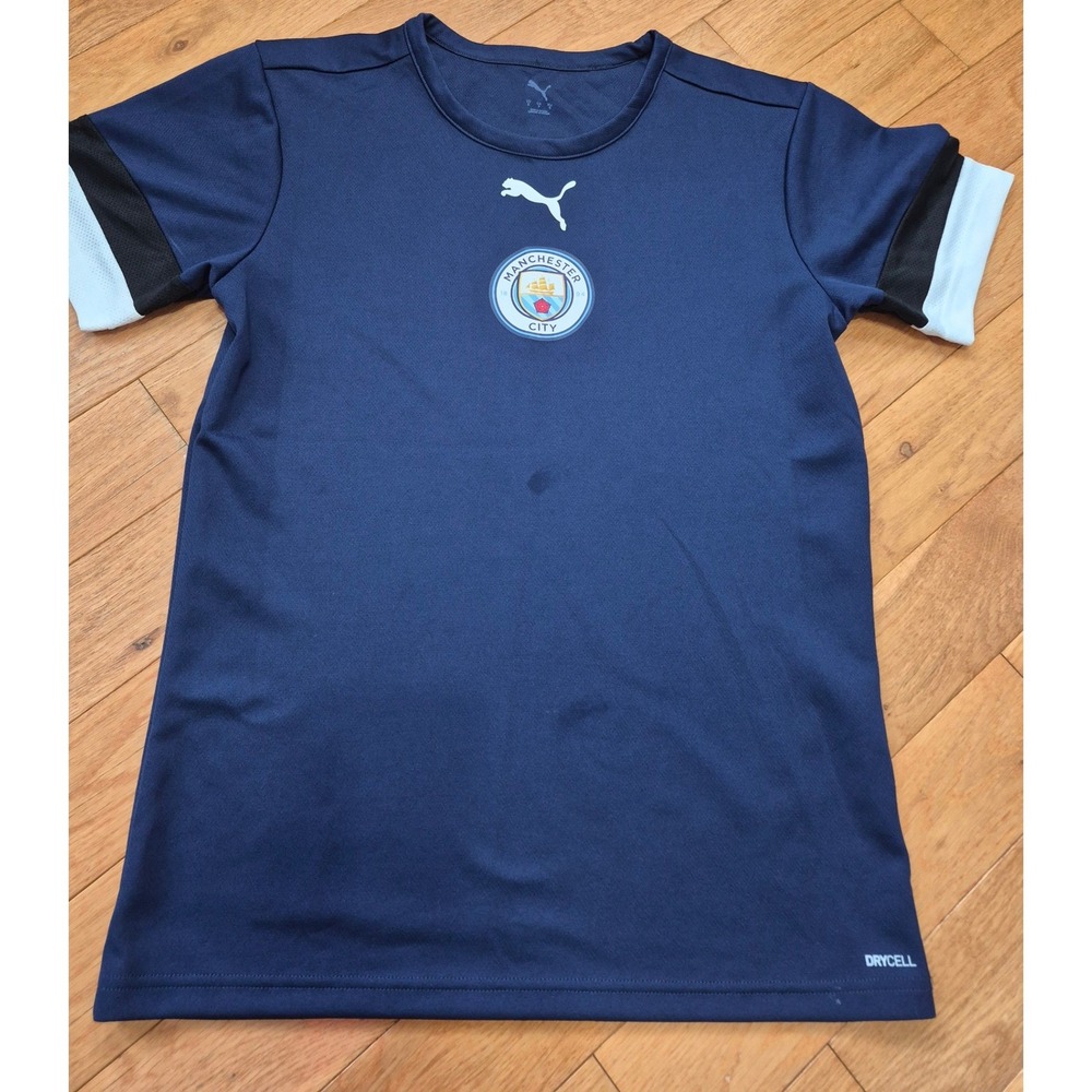 Puma Manchester City FC Training Jersey Navy Blue DryCell Soccer Shirt Small